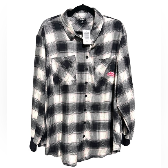Torrid Flannel Drop Shoulder Button-Front Shirt NWT - Picture 5 of 8